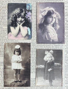 Vintage girl postcard collection. set of 9