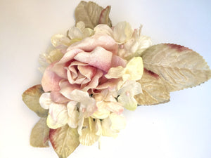 victorian Rose Posy. velvet flower posy. millinery flowers.