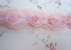 chiffon and lace rose trim