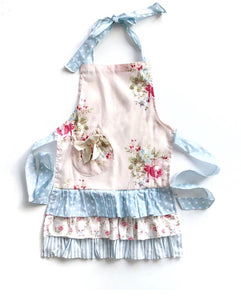 Spring Posy apron. white.