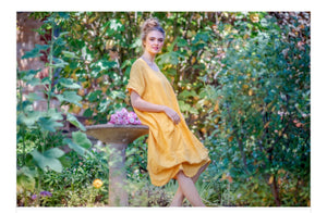 Primavera linen dress. Buttercup