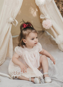 Sugar Plum Baby Heirloom dress. Blush Pink