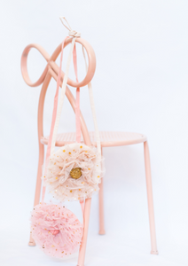 Tulle Ruffle Bags.  Cream & Pink