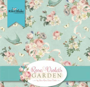 Rose and Violet`s Garden fabric. Songbird.