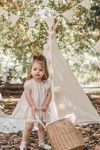 Sugar Plum Baby Heirloom dress. Blush Pink