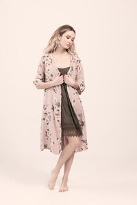 Abigail Coat dress .Blush Pink Floral