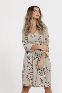 Amelia Floral Linen dress . Seamist