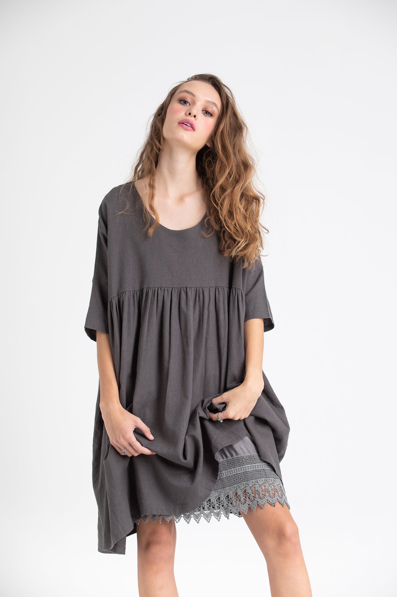 Grey smock outlet dress