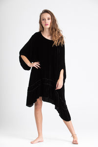 Violette Velvet Dress . Black