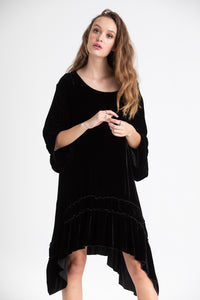 Violette Velvet Dress . Black