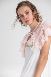 pale blush tulle Faerie cape.