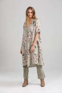 Abigail Floral linen coatdress.  Seamist