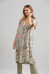 Abigail Floral linen coatdress.  Seamist