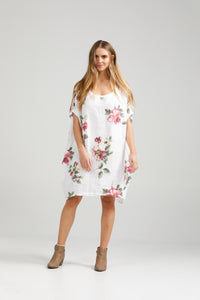 Rosabella linen dress. Icing Sugar Floral