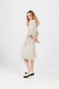 Stella Linen Dress. Oatmeal