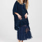 Florentine Velvet Coatdress. Midnight Blue