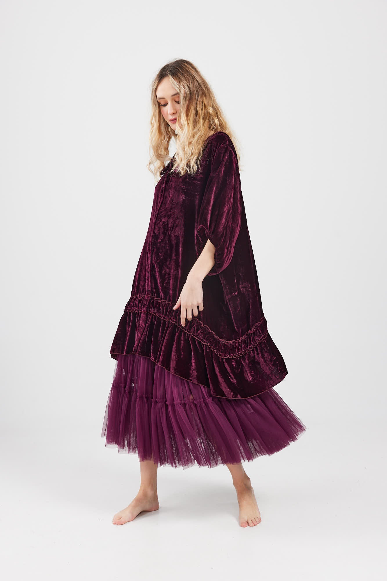 Bordeaux velvet outlet dress