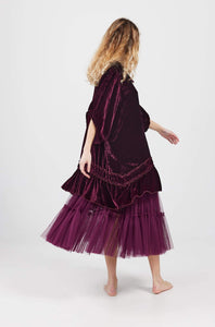 Florentine Velvet  Coatdress. Bordeaux