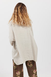 Teddie Linen shirt. Stone