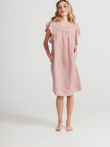 Poppy Linen dress. Antique Rose