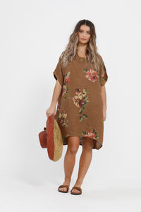 Rosabella dress. Tobacco Floral