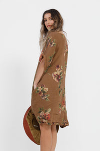 Rosabella dress. Tobacco Floral