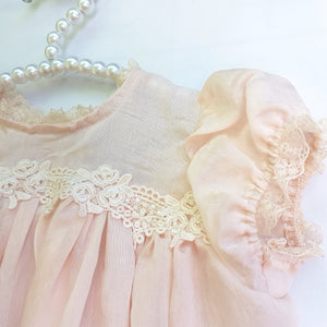 Sugar Plum Baby Heirloom dress. Blush Pink