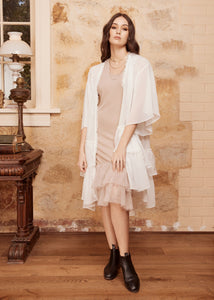 Moonflower Chiffon Duster . Ivory