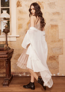 Moonflower Chiffon Duster . Ivory