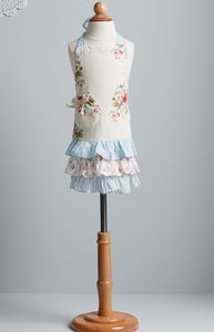 Spring Posy apron. white.