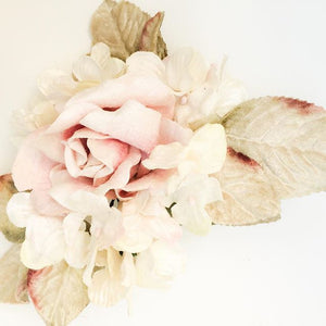 victorian Rose Posy. velvet flower posy. millinery flowers.