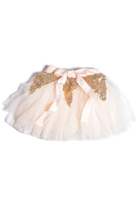 SEQUIN tutu skirt . pink and cream