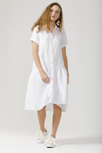 Lucia Linen shirtdress. White