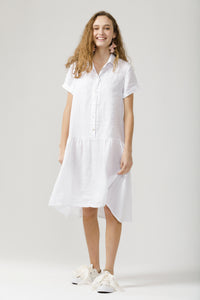 Lucia Linen shirtdress. White