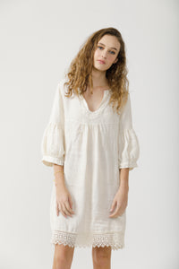 Larissa linen dress. Vanilla