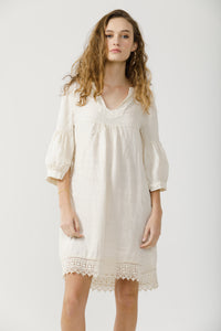 Larissa linen dress. Vanilla