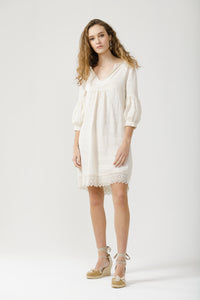 Larissa linen dress. Vanilla