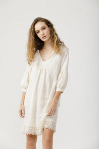 Larissa linen dress. Vanilla