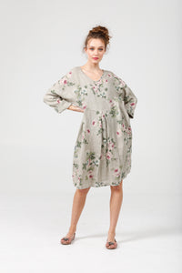 Amelia Floral Linen dress . Seamist