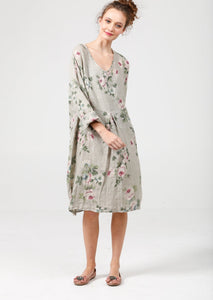 Amelia Floral Linen dress . Seamist