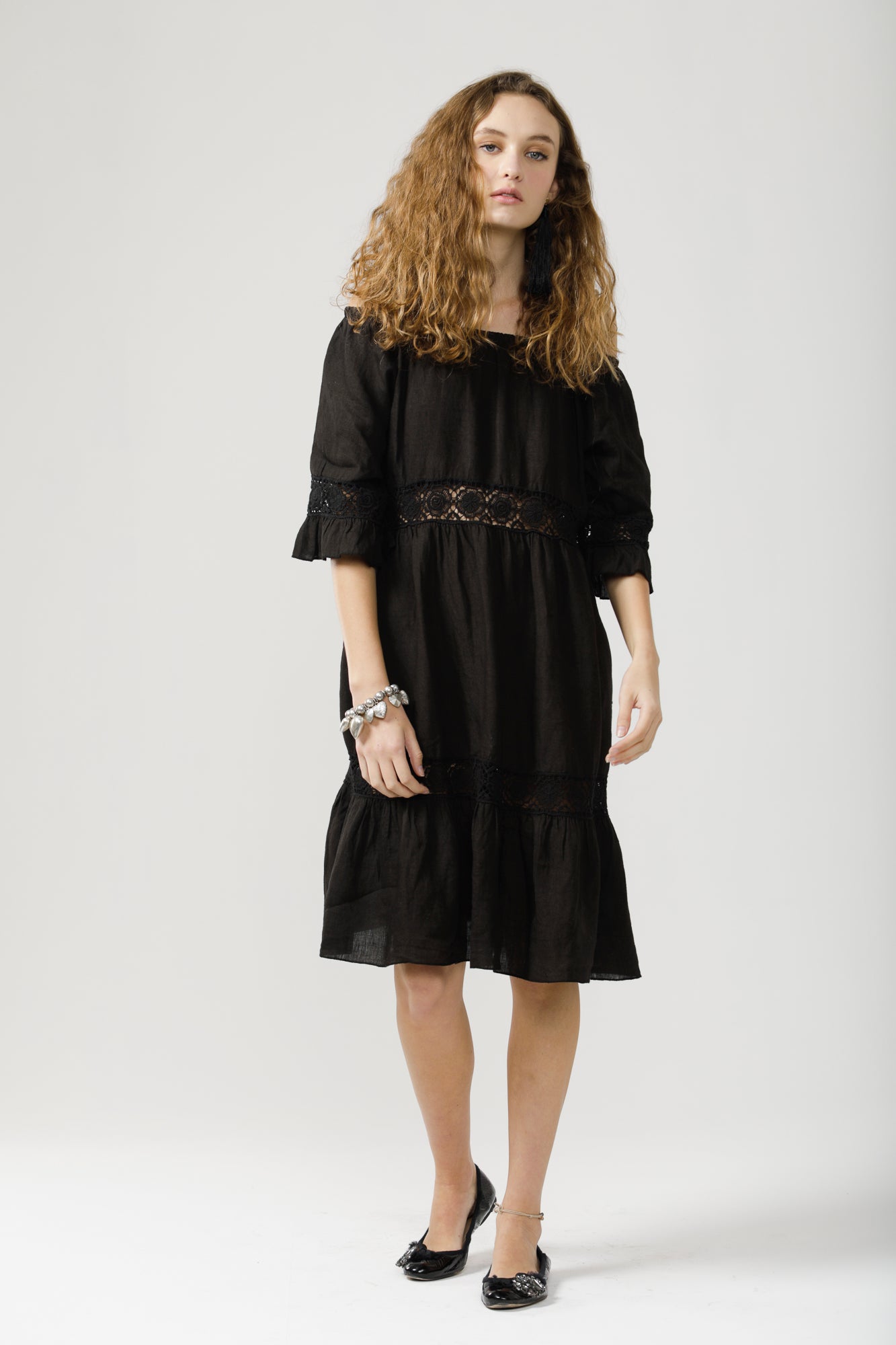 Linen and best sale lace dress